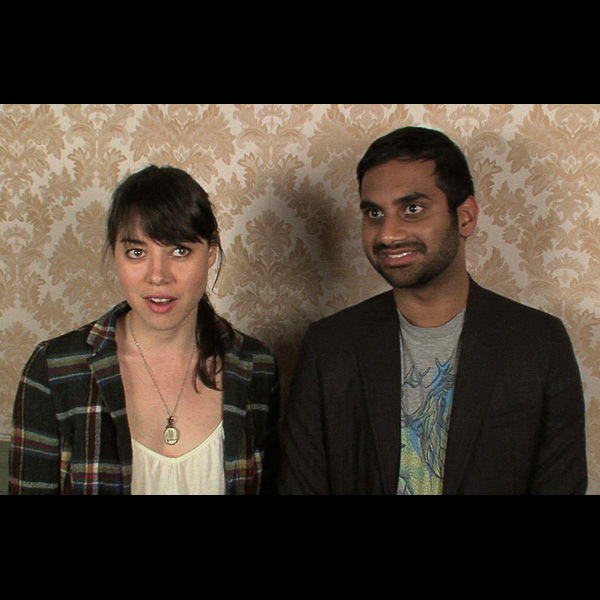 Aubrey Plaza and Aziz Ansari.